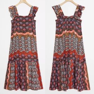 ANTHROPOLOGIE COREY LYNN CALTER Doriane Midi Dress Small Petite